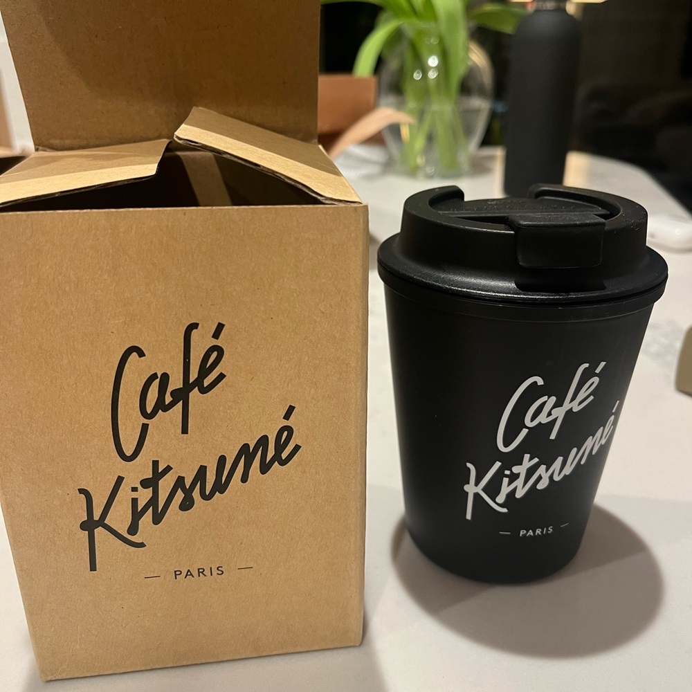 CAFE KITSUNE COFFEE CUP TUMBLER BLACK